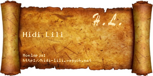 Hidi Lili névjegykártya
